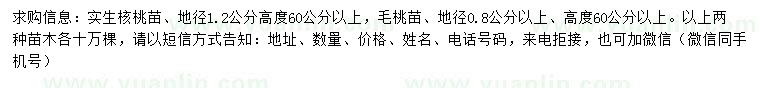 求購地徑0.8、1.2公分毛桃苗
