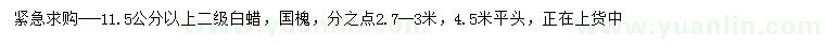求購11.5公分以上白蠟、國槐