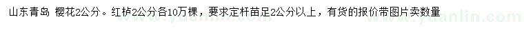 求購2公分櫻花、紅櫨