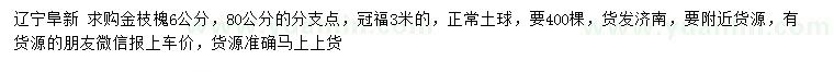 求購(gòu)6公分金枝槐