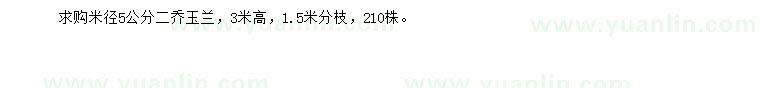 求購米徑5公分二喬玉蘭