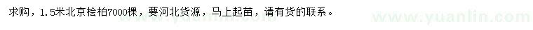 求購1.5米北京檜柏
