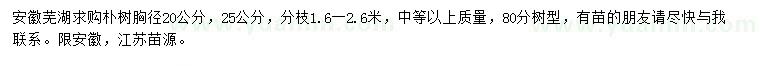 求購(gòu)胸徑20、25公分樸樹