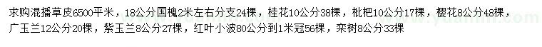 求購混播草皮、國槐、桂花等