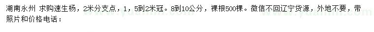 求購(gòu)8-10公分速生楊