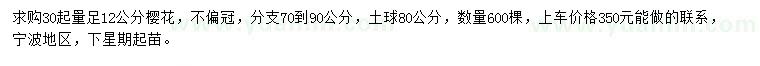 求購30起量足12公分櫻花