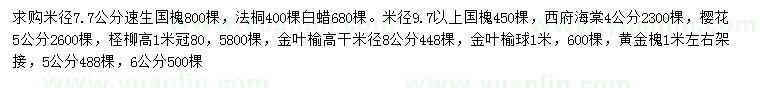 求購速生國槐、法桐、國槐等