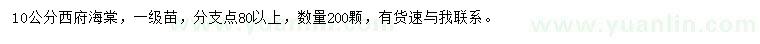 求購(gòu)10公分西府海棠