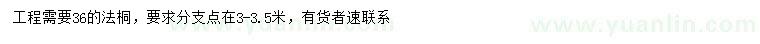 求購36公分法桐