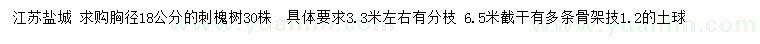 求購(gòu)胸徑18公分刺槐樹(shù)