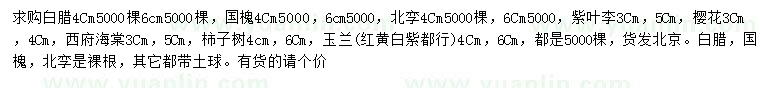 求購白臘、國槐、北欒等