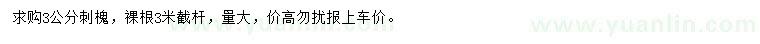 求購(gòu)3公分刺槐