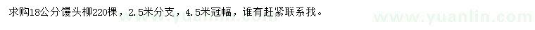 求購18公分饅頭柳