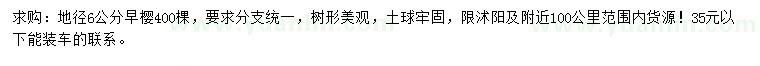 求購地徑6公分早櫻