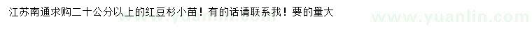 求購20公分以上紅豆杉小苗
