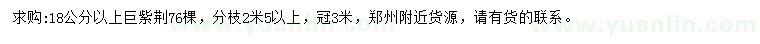 求購18公分以上巨紫荊