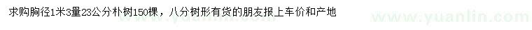 求購胸徑1.3米量23公分樸樹