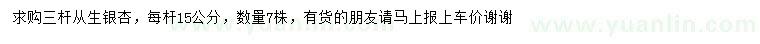 求購三桿從生銀杏
