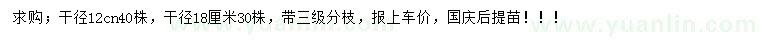 求購桿徑12、18公分烏桕