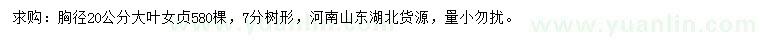求購(gòu)胸徑20公分大葉女貞