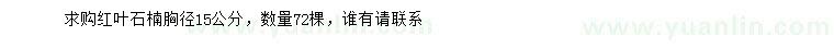 求購胸徑15公分紅葉石楠