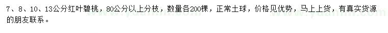 求購7、8、10、13公分紅葉碧桃