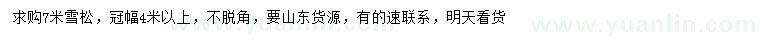 求購(gòu)7米雪松