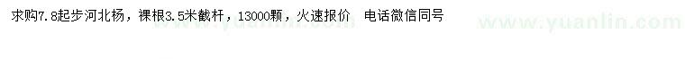 求購7.8公分起步河北楊
