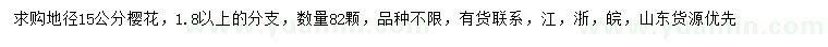 求購地徑15公分櫻花