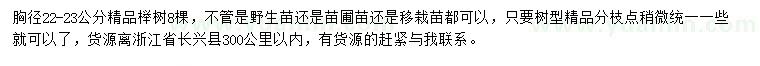 求購胸徑22-23公分櫸樹