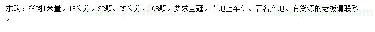 求購(gòu)1米量18、25公分櫸樹