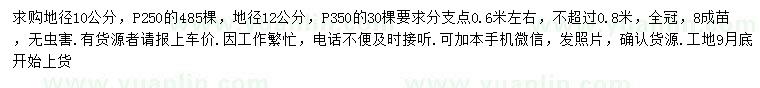 求購地徑10-12公分紅葉石楠樹