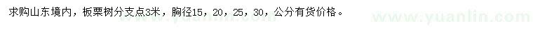 求購(gòu)胸徑15、20、25、30公分板栗樹