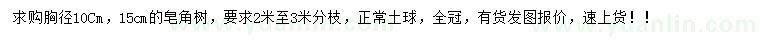 求購(gòu)胸徑10、15公分皂角樹