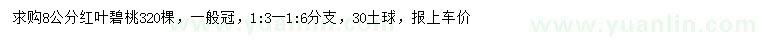 求購8公分紅葉碧桃