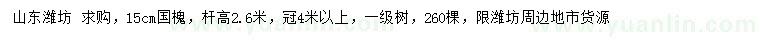 求購15公分國槐