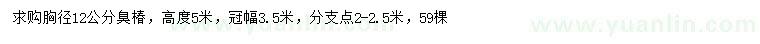 求購(gòu)胸徑12公分臭椿