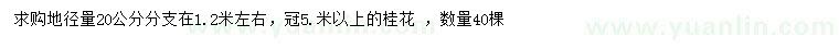 求購地徑量20公分桂花