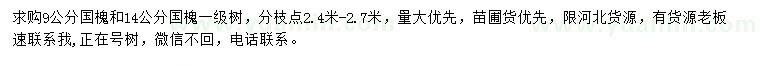 求購9公分國槐、14公分國槐