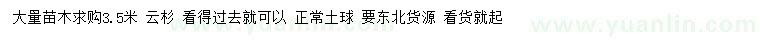 求購(gòu)3.5米云杉