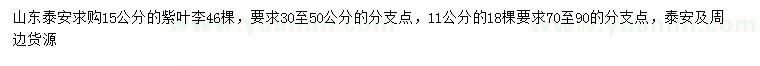 求購(gòu)11、15公分紫葉李