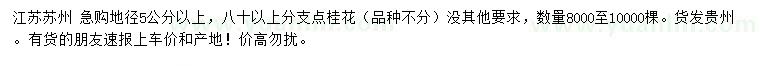 求購地徑5公分以上桂花