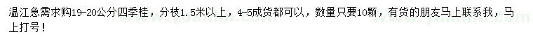 求購19-20公分四季桂