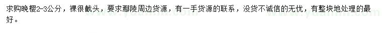 求購2-3公分晚櫻