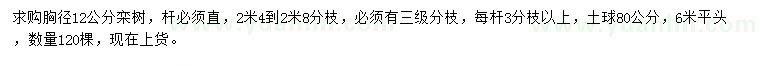 求購胸徑12公分欒樹