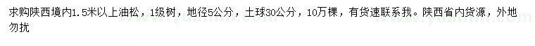 求購(gòu)1.5米以上油松