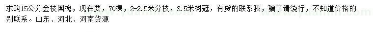 求購15公分金枝國槐