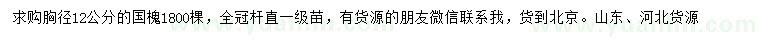 求購胸徑12公分國槐