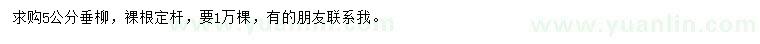 求購5公分垂柳