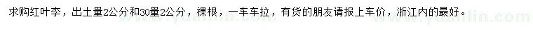 求購(gòu)出土量2公分和30量2公分紅葉李